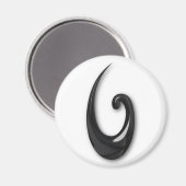 Maori-Fish Hook-obsidian Magnet (Vorderseite/Rückseite)