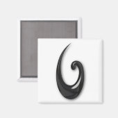 Maori-Fish Hook-obsidian Magnet (Vorderseite/Rückseite)