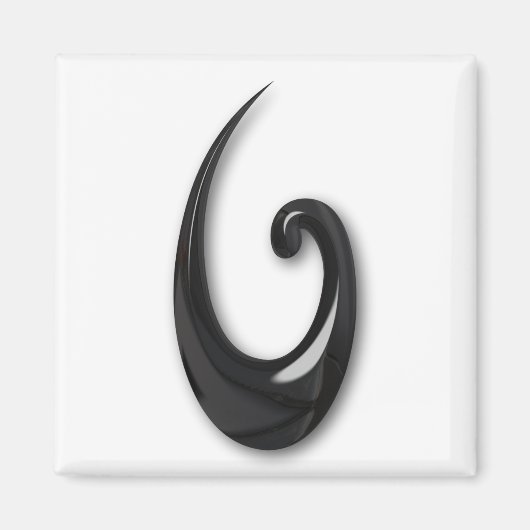 Maori-Fish Hook-obsidian Magnet (Vorne)