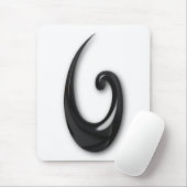 Maori-Fish Hook-obsidian Mousepad (Mit Mouse)
