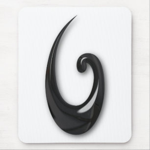 Maori-Fish Hook-obsidian Mousepad
