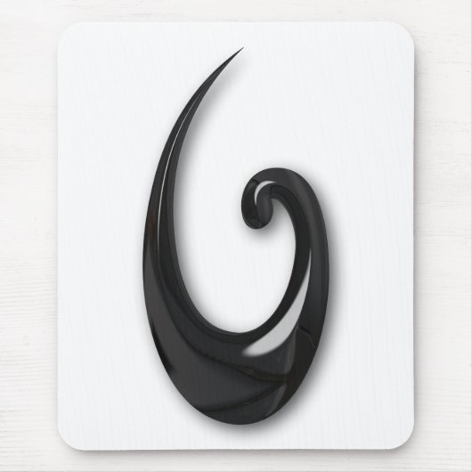 Maori-Fish Hook-obsidian Mousepad (Vorne)