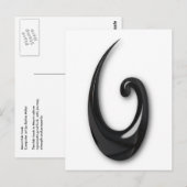 Maori-Fish Hook-obsidian Postkarte (Vorne/Hinten)