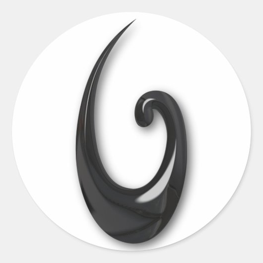 Maori-Fish Hook-obsidian Runder Aufkleber (Vorderseite)