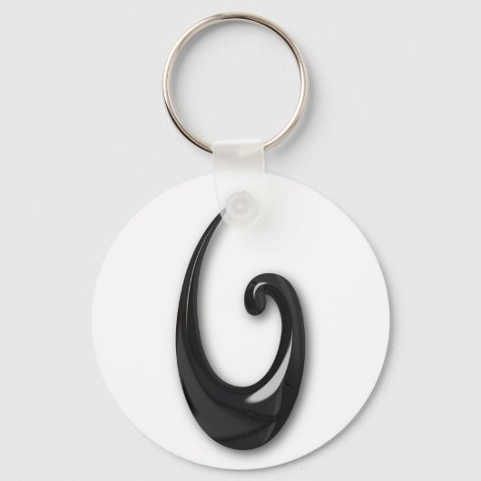 Maori-Fish Hook-obsidian Schlüsselanhänger (Vorderseite)