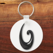 Maori-Fish Hook-obsidian Schlüsselanhänger (Vorderseite)