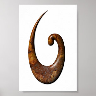 Maori Fish Hook - Rost Poster