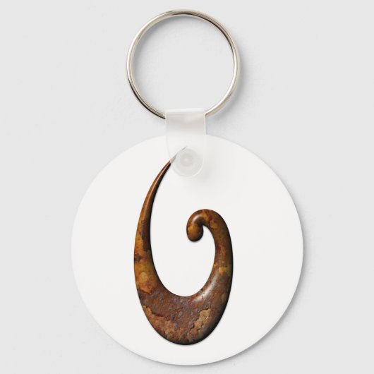 Maori Fish Hook - Rost Schlüsselanhänger (Vorderseite)