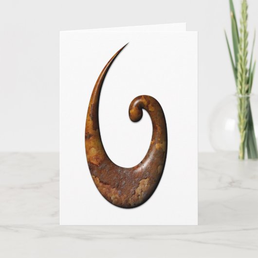 Maori Fish Hook - Rostkarte Karte (Vorderseite)