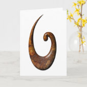 Maori Fish Hook - Rostkarte Karte (Gelbe Blume)
