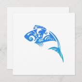 Maori Fish Tribal Tattoo - Geschenk Idee Einladung (Vorne/Hinten)