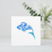 Maori Fish Tribal Tattoo - Geschenk Idee Einladung (Stehend Vorderseite)
