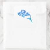 Maori Fish Tribal Tattoo - Geschenk Idee Quadratischer Aufkleber (Tasche)