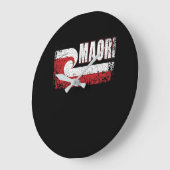 Maori Flag New Zealand Flag Große Wanduhr (Winkel)