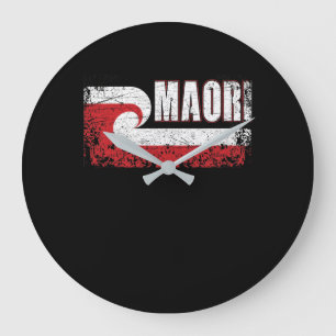 Maori Flag New Zealand Flag Große Wanduhr