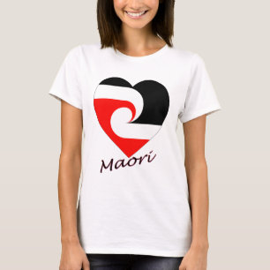 Maori- Flaggen-Herz T-Shirt