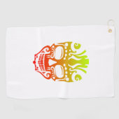 Maori- französische Bulldoggen-Stammes- Golfhandtuch (Horizontal)