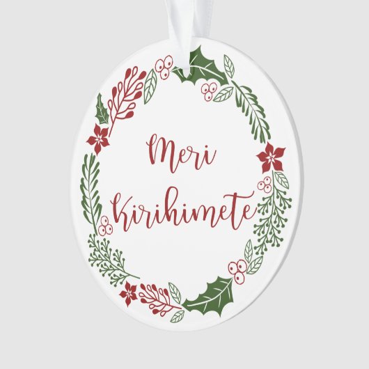 Māori Frohe Weihnachtsfeige, Meri Kirihimete Ornament (Vorderseite)