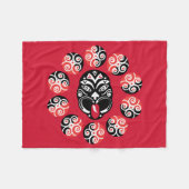 Maori Haka | Neuseeland | Nationale Kunst | Dekort Fleecedecke (Vorderseite (Horizontal))