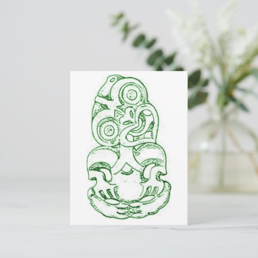 Maori Hei-Tiki Sketch Postcard Postkarte (Stehend Vorderseite)
