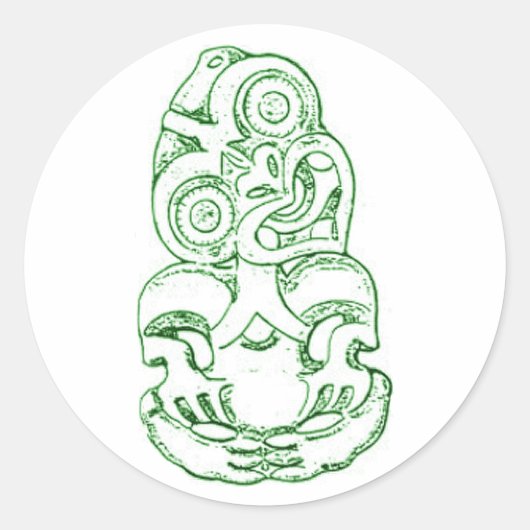 Maori Hei-Tiki Sketch Sticker (Vorderseite)