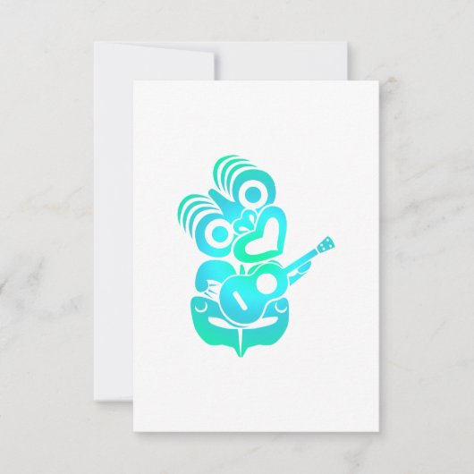 Maori- Hei Tiki Ukulele-Musik - Geschenk-Idee Dankeskarte (Vorderseite)