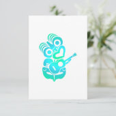 Maori- Hei Tiki Ukulele-Musik - Geschenk-Idee Dankeskarte (Stehend Vorderseite)