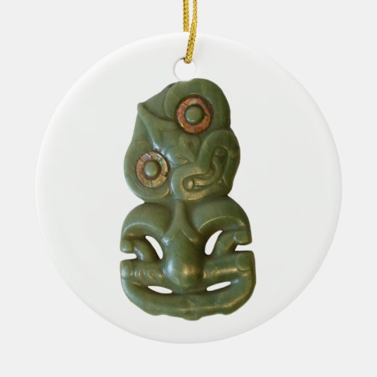 Maori- Hei-Tiki Verzierung Keramikornament (Vorne)