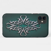 Maori Hook Design - silber Case-Mate iPhone Hülle (Rückseite (Horizontal))