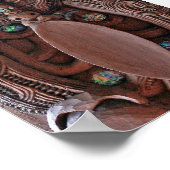 Maori Kahungunu Carving Print Poster (Ecke)