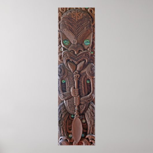 Maori Kahungunu Carving Print Poster (Vorne)