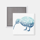 Maori Kiwi Bird Blue - Geschenk Idee Magnet (Vorderseite/Rückseite)