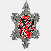 Maori Kowhaiwhai Layered Pattern Schneeflocken Zinn-Ornament (Links)