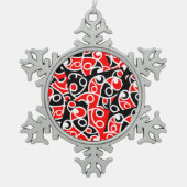 Maori Kowhaiwhai Layered Pattern Schneeflocken Zinn-Ornament (Vorderseite)