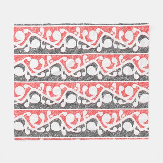 Maori Kowhaiwhai Marbled Pattern Fleecedecke (Vorderseite (Horizontal))