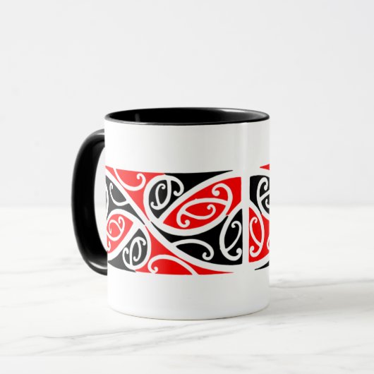 Maori- Kowhaiwhai Muster 1 - Tasse (Vorderseite Links)