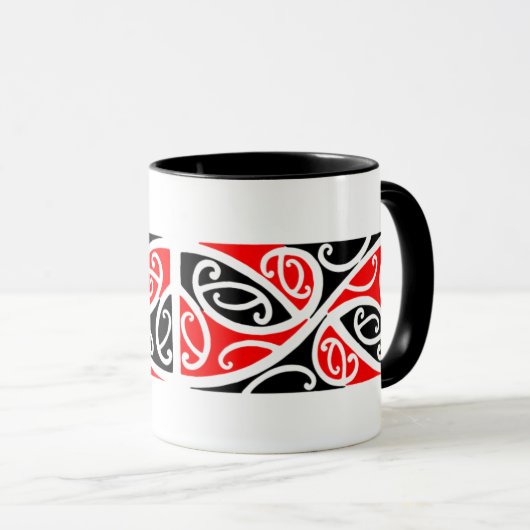 Maori- Kowhaiwhai Muster 1 - Tasse (VorderseiteRechts)