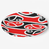 Maori- Kowhaiwhai Muster 2 Pappteller (Schrägansicht)