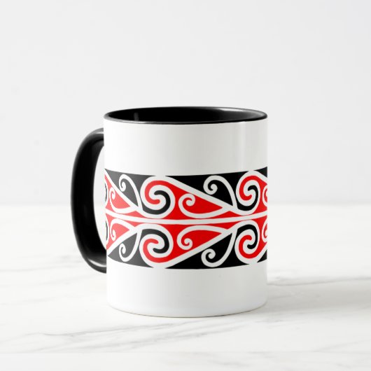 Maori- Kowhaiwhai Muster 5 - Tasse (Vorderseite Links)