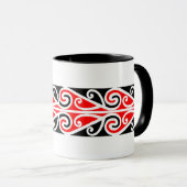 Maori- Kowhaiwhai Muster 5 - Tasse (VorderseiteRechts)