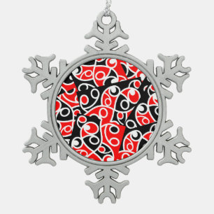 Maori Kowhaiwhai-Muster Schneeflocken Zinn-Ornament