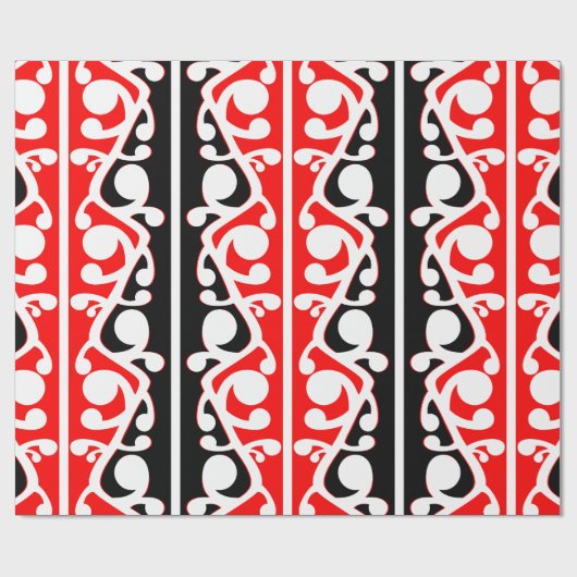 Maori Kowhaiwhai Traditionelles Muster Geschenkpapier (Flach)