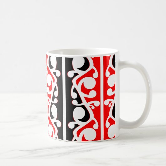 Maori Kowhaiwhai Traditionelles Muster Kaffeetasse (Rechts)