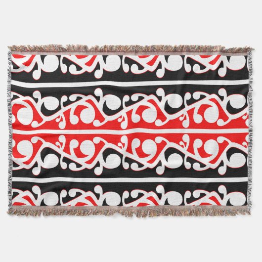 Maori Kowhaiwhai Tribal Pattern Decke (Vorderseite)