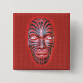 Maori- Kriegs-Kanu-Repräsentationsfigur - Knopf Button (Vorderseite)