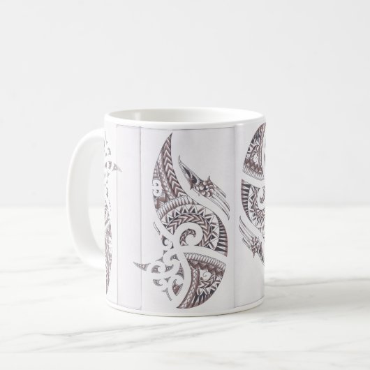 Maori- Luxusdesigner 2 Kaffeetasse (Vorderseite Links)