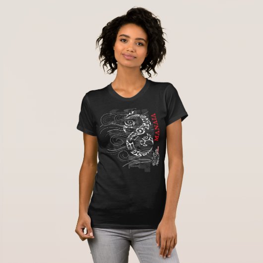 Maori- manaia - Wächter (rotes Schreiben) T-Shirt (Vorne ganz)