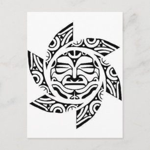 Maori Mask Postkarte
