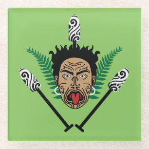 Maori Neuseeland Kiwi NZ Art Kultur Glasuntersetzer