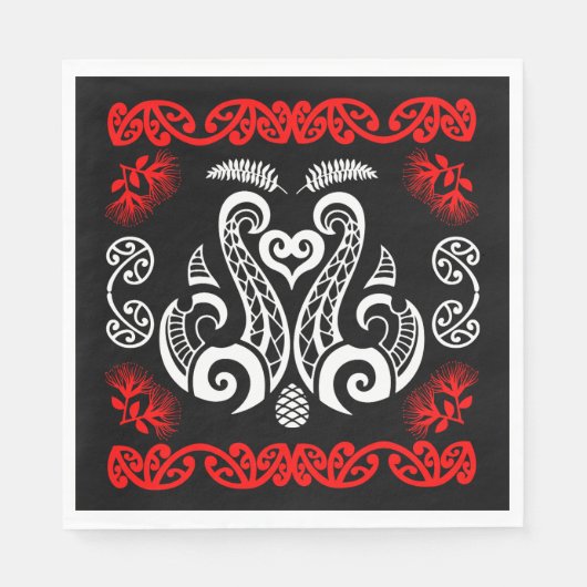 Māori Neuseeland-Kunst Serviette (Vorderseite)